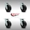 Service Caster 6 Inch Stainless Steel Polyolefin Wheel Swivel Caster Set with Roller Bearings SCC-SS30S620-POR-4 - alternate 4